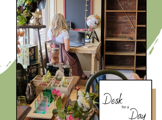 Enjoy a beautiful desk at Essence on Main!